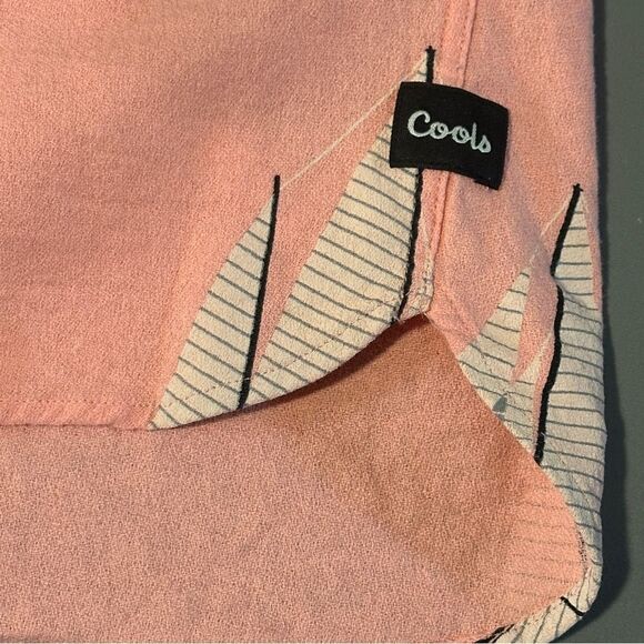 Barney Cools Hawaiian Shirt Large Pink Sailboats Pattern Short Sleeve Size XL - Picture 7 of 11